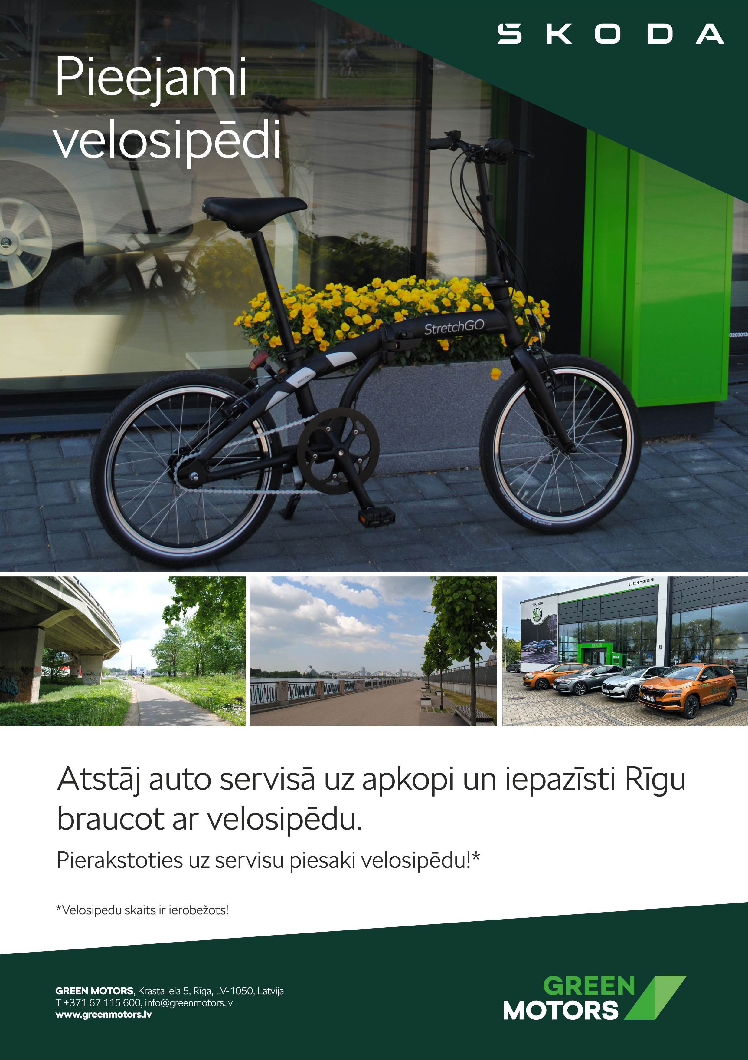 Atstāj auto servisā uz apkopi un iepazīsti Rīgu braucot ar velosipēdu! 