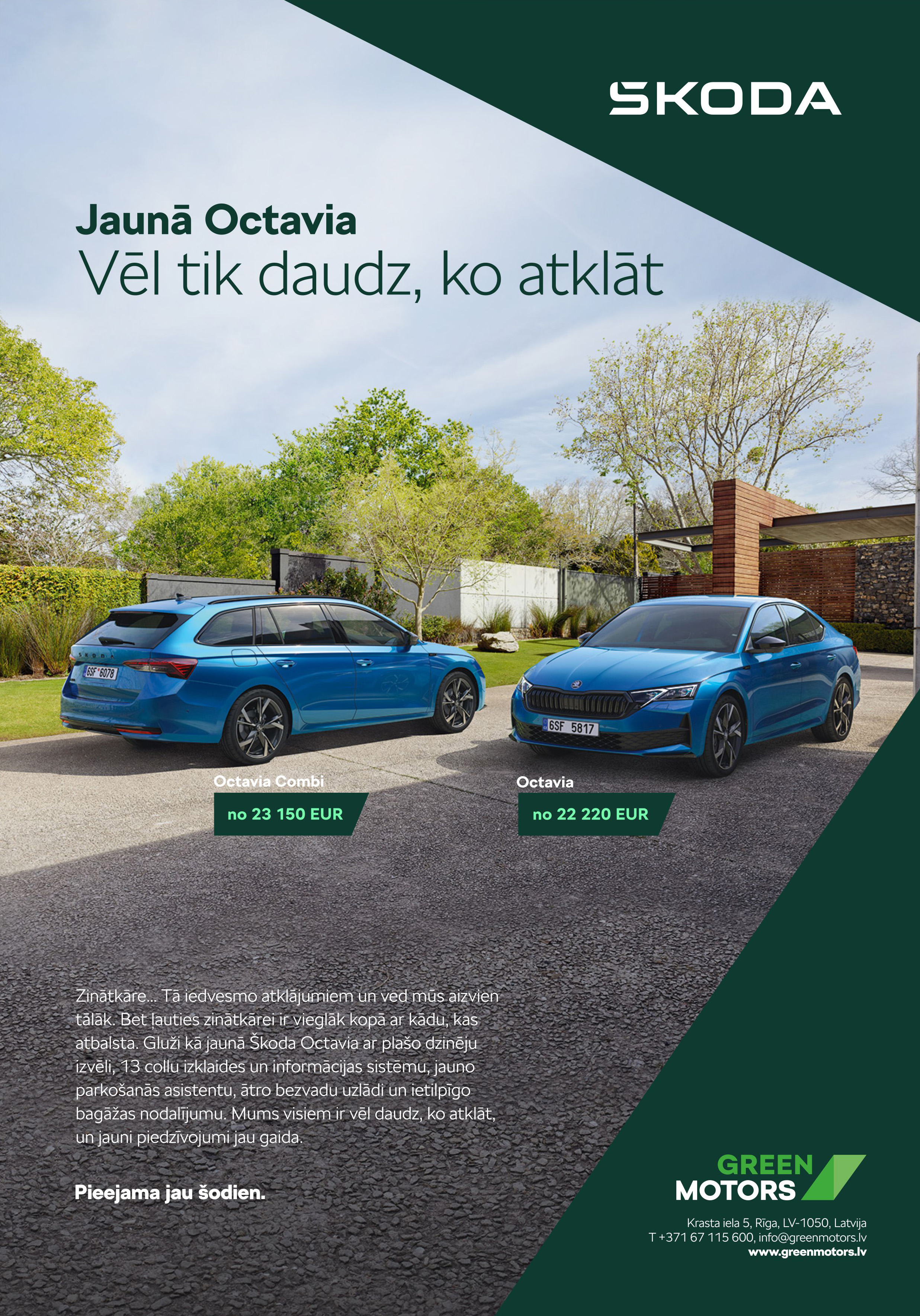 Jaunā Škoda Octavia ir klāt! Piesakies testa braucienam un izvēlies savu ideālo auto!